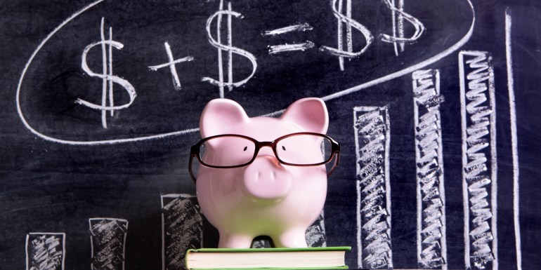 Piggy Bank with savings formula